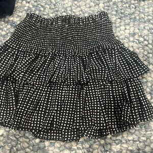 Aerie Black and White Tiered Mini Skirt